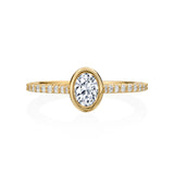 18KT Gold Lab-Grown Oval Diamond Ring, 0.40 ct.