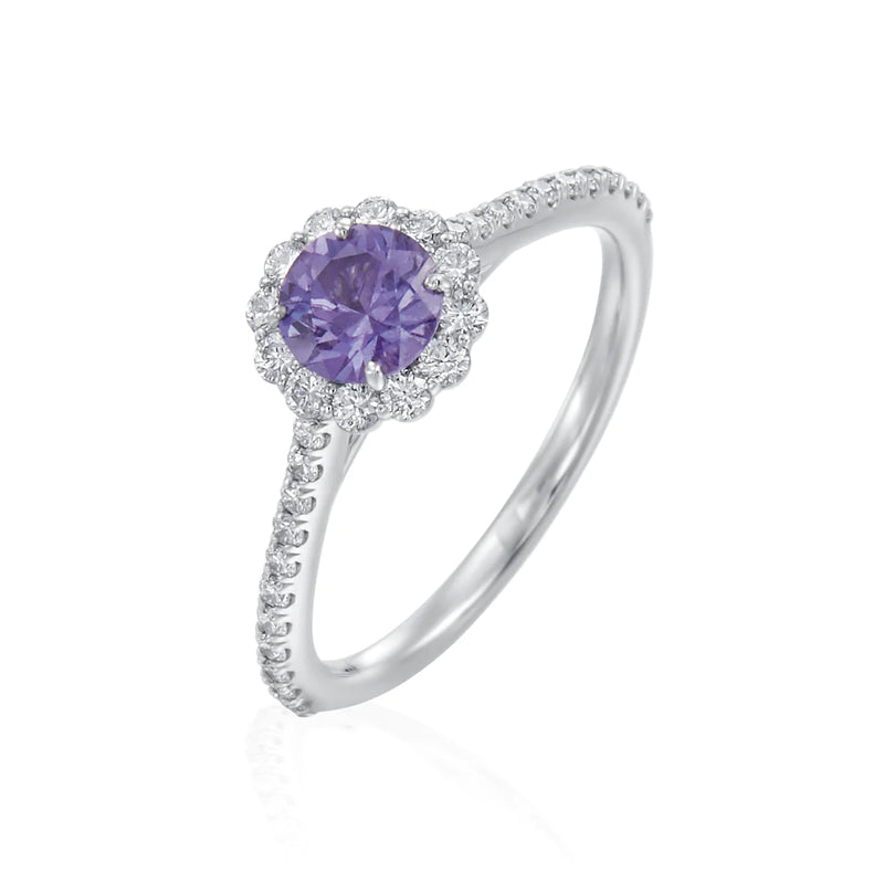 Pink Sapphire and diamond Ring