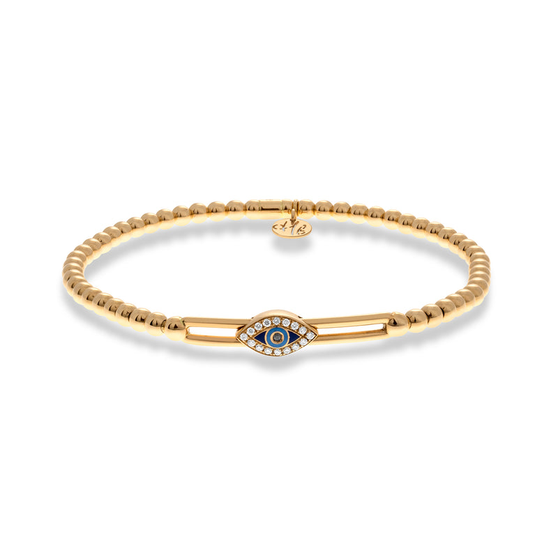 18KT. Rose Gold & Diamond Eye Bracelet