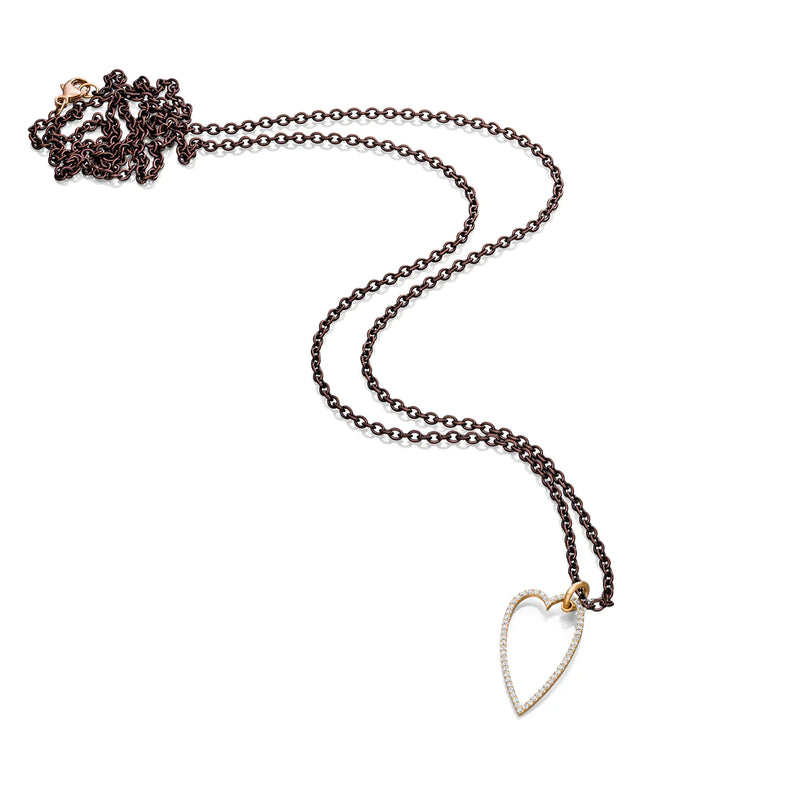 18KT Rose Gold & Diamond Heart Pendant