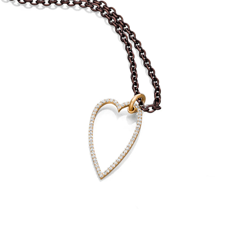 18KT Rose Gold & Diamond Heart Pendant