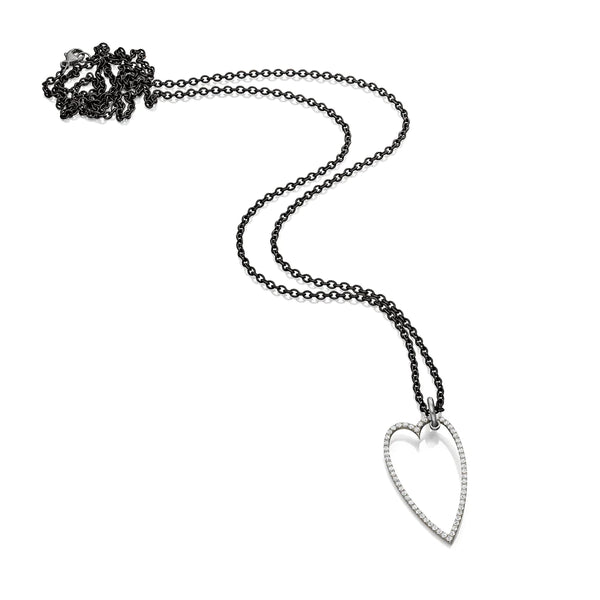 18KT Platinum & Diamond Heart Pendant