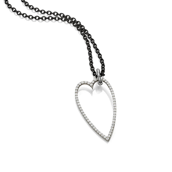 18KT Platinum & Diamond Heart Pendant