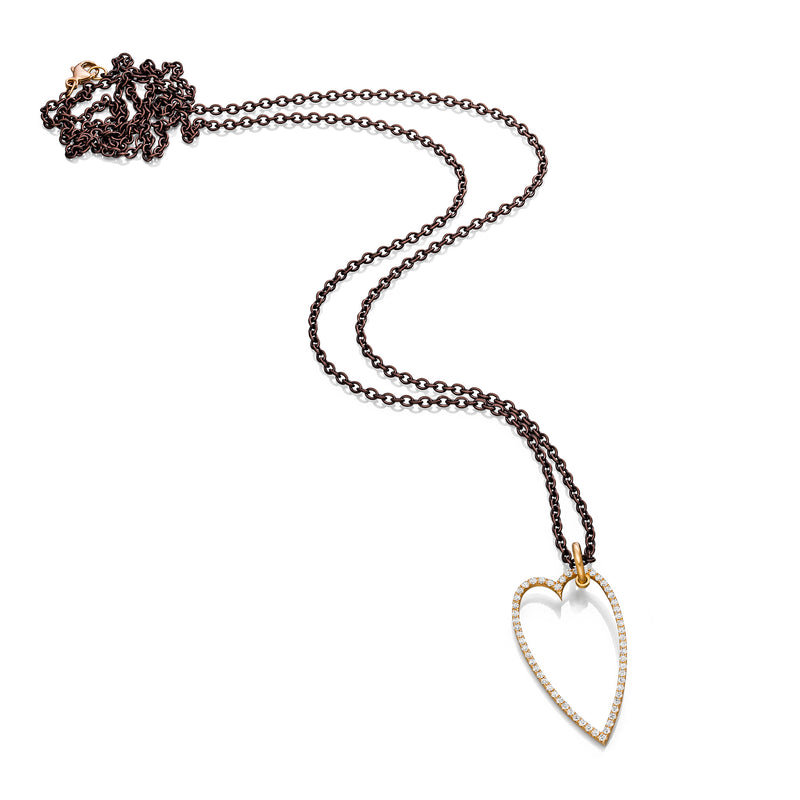 18KT Rose Gold & Diamond Heart Pendant
