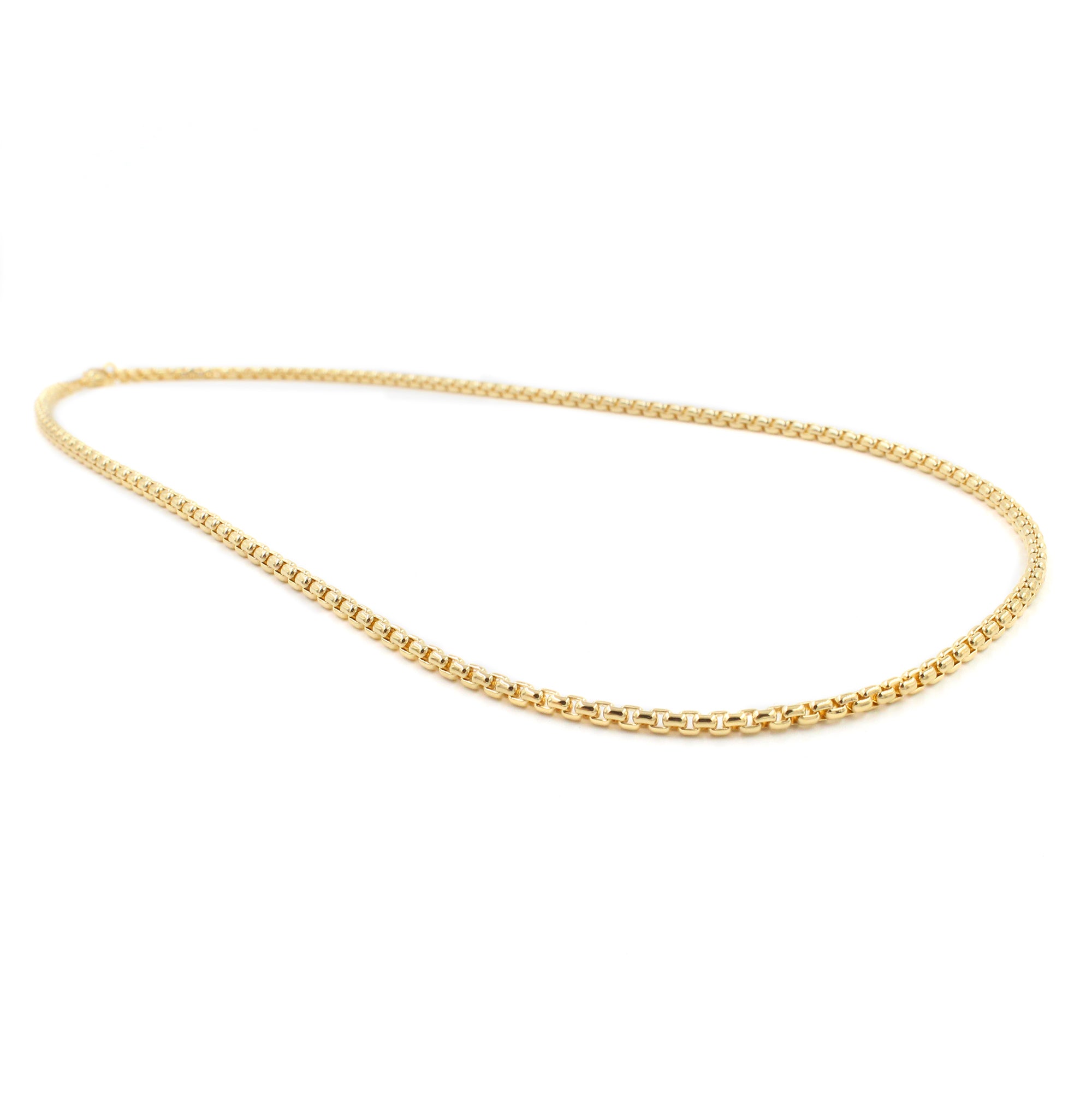 18KT Gold Box Link Necklace, 18" Raphael Fine Jewelry