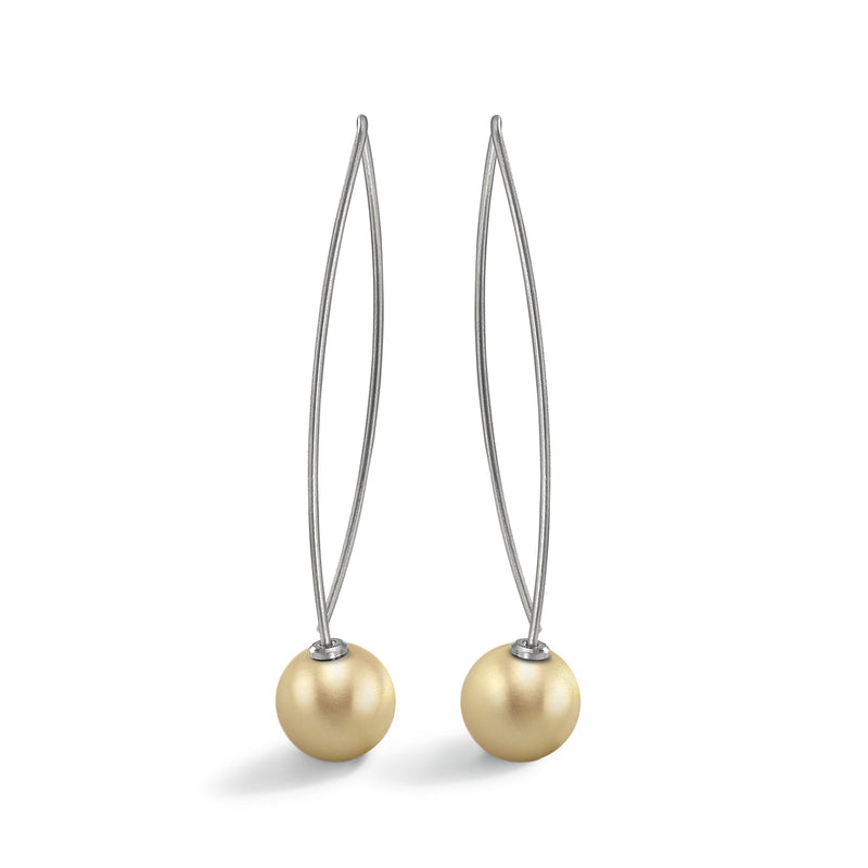 TeNo Light Gold 9mm Pendulum Earrings
