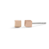 TeNo Rose Gold Cube Stud Earrings