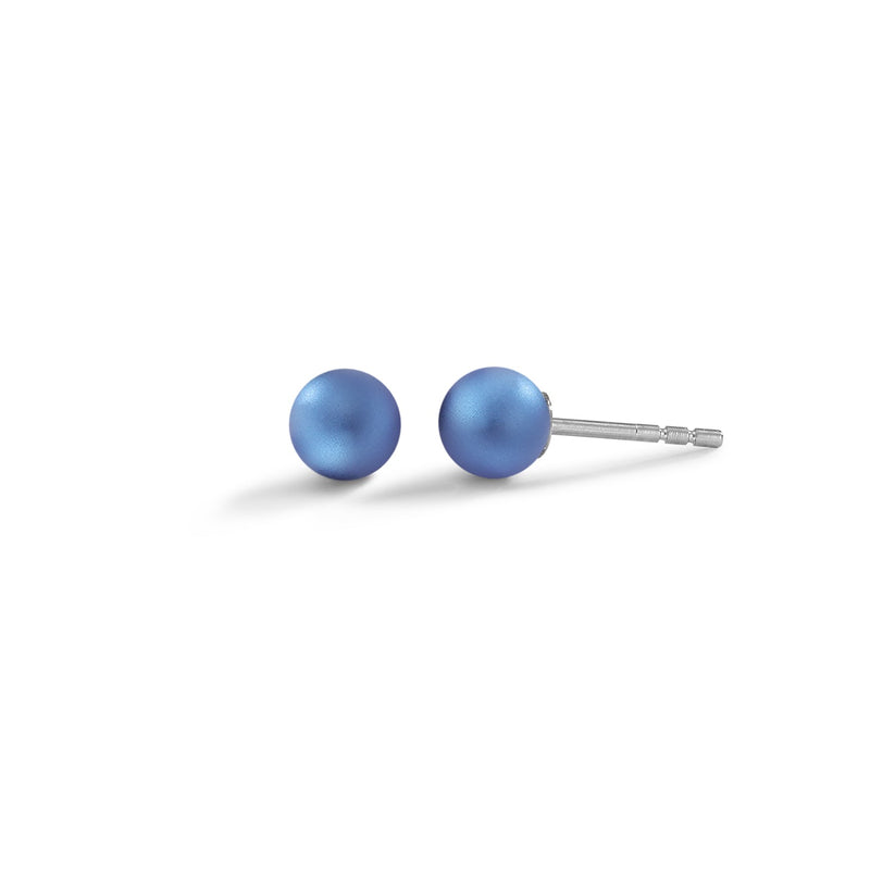 TeNo Lapis Blue 6mm Globe Stud Earrings