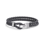 592626 TeNo Stainless Steel VADINO Leather Bracelet in Grey