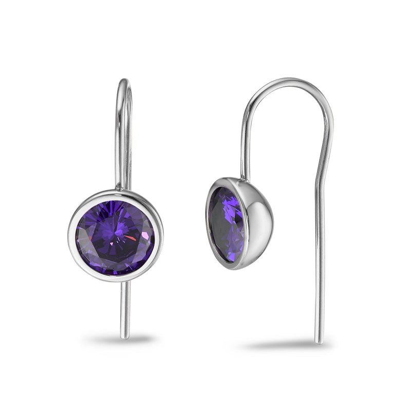 593981 TeNo Joy Drop Earrings, Purple Rose 9.5mm