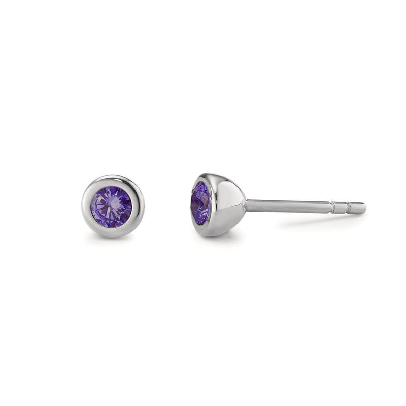 593983 TeNo Joy Earring Studs, Purple Rose 5mm