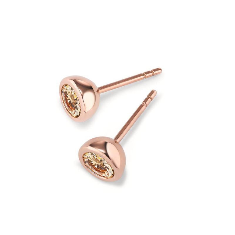 594027 TeNo Joy Earring Studs, Champagne 7mm