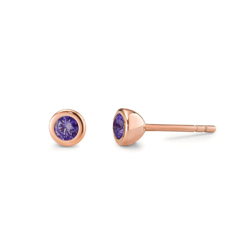 594037 TeNo Joy Earring Studs, Purple in Rose 5mm