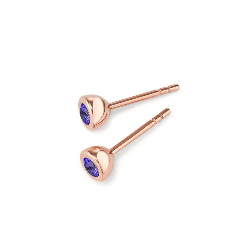 594037 TeNo Joy Earring Studs, Purple in Rose 5mm