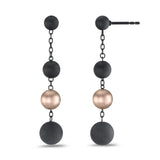 594206 TeNo NERA Black Steel & Rose Aluminum Earrings