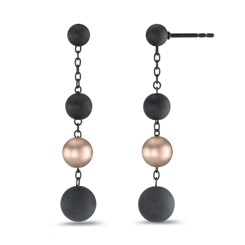 594206 TeNo NERA Black Steel & Rose Aluminum Earrings