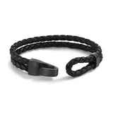 594786 TeNo Black VANDINO Steel & Leather Bracelet