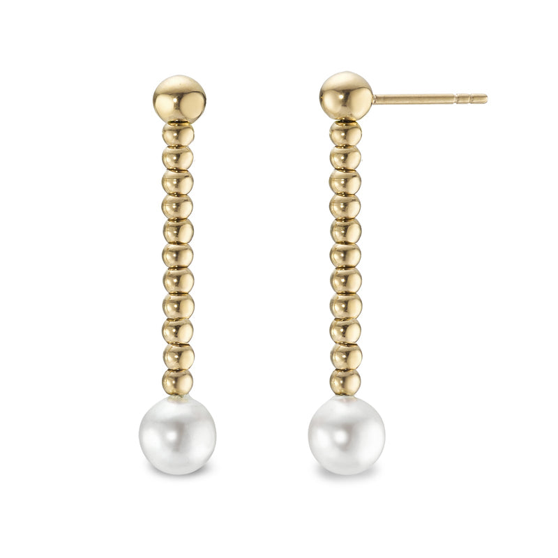 595594 TeNo MIYAKO Pearl Earrings in Yellow Gold 38mm
