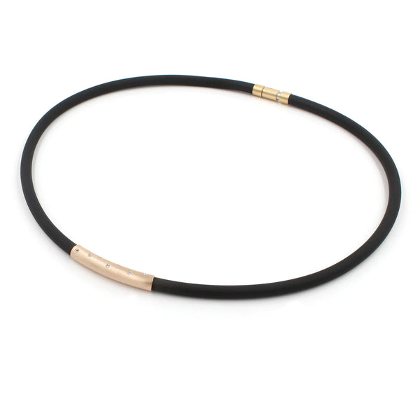 Rose Gold and Diamond Rubber Necklace