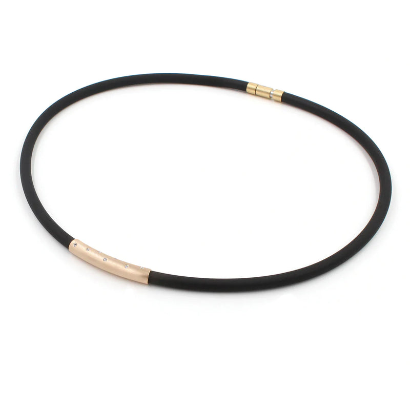 Rose Gold and Diamond Rubber Necklace