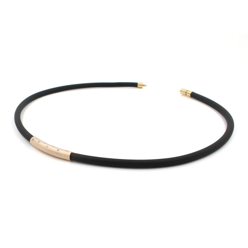 Rose Gold and Diamond Rubber Necklace