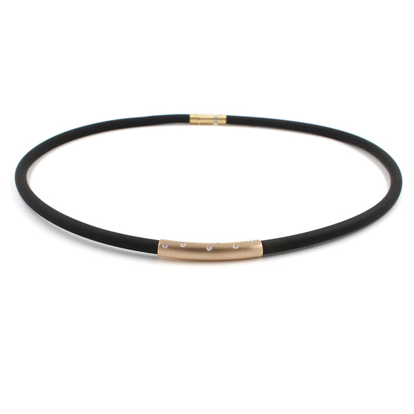 Rose Gold and Diamond Rubber Necklace