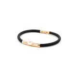 Rubber Bracelet with Rose Gold and Pearl
