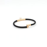 Rubber Bracelet with Rose Gold and Pearl