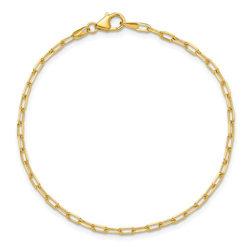 14KT Gold Thin Paperclip Chain Bracelet