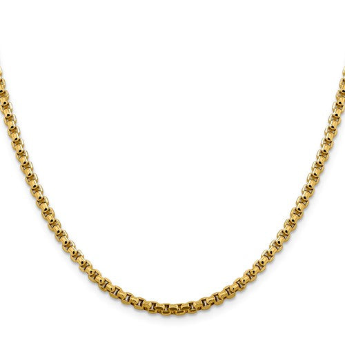 14KT Gold Box Chain Necklace, 30"