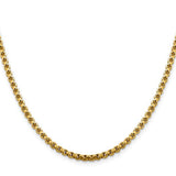 14KT Gold Box Chain Necklace, 24"