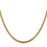 14KT Gold Box Chain Necklace, 24"