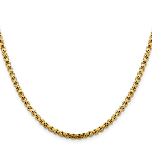 14KT Gold Box Chain Necklace, 24"