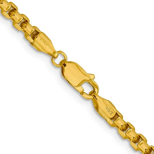 14KT Gold Box Chain Necklace, 24"