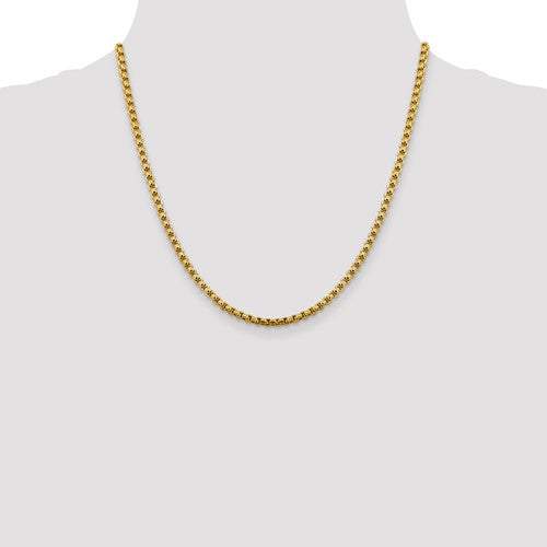 14KT Gold Box Chain Necklace, 24"