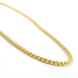 14KT Gold Box Chain Necklace, 24"