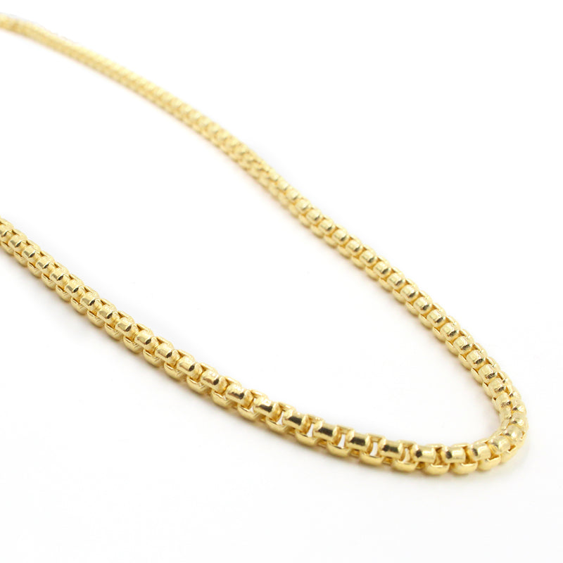 14KT Gold Box Chain Necklace, 24"