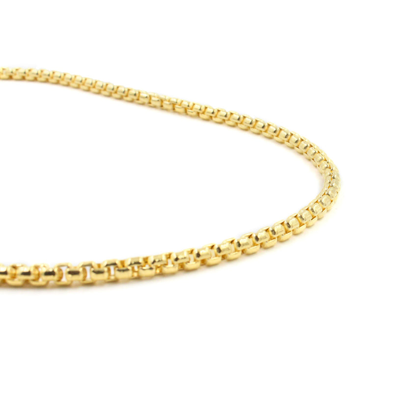 14KT Gold Box Chain Necklace, 24"