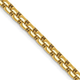 14KT Gold Box Chain Necklace, 24"