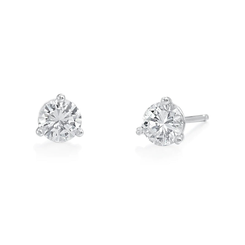 14KT White Gold Lab Grown Diamond Stud Earrings, 0.25ct.