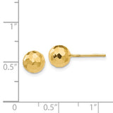 14KT Gold Faceted Gold Ball Stud Earrings