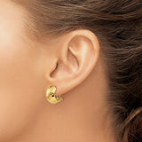 14KT Gold Faceted Huggie Earrings