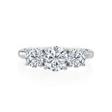 18KT White Gold 3-Stone Lab Diamond Ring