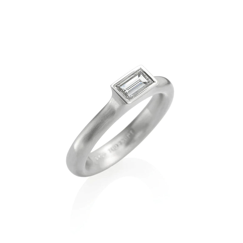 Platinum & Emerald Cut Diamond Ring