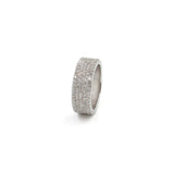 18KT White Gold 5-Row Pavé Diamond Ring