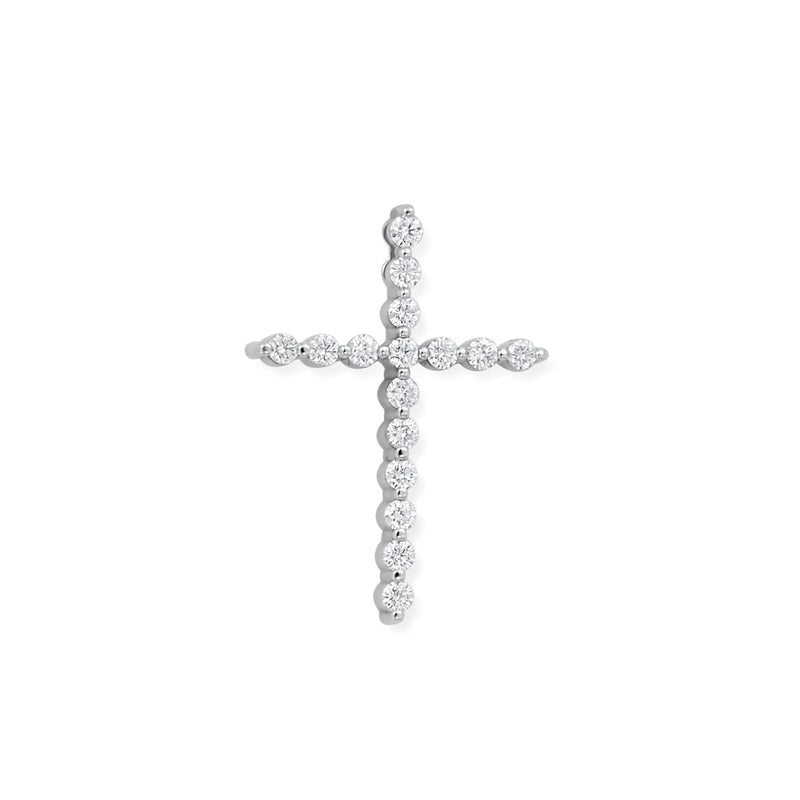 14KT White Gold Diamond Cross Pendant, 0.33ct.