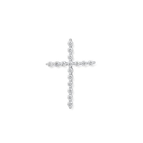 14KT White Gold Diamond Cross Pendant