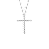 14KT White Gold Diamond Cross Pendant