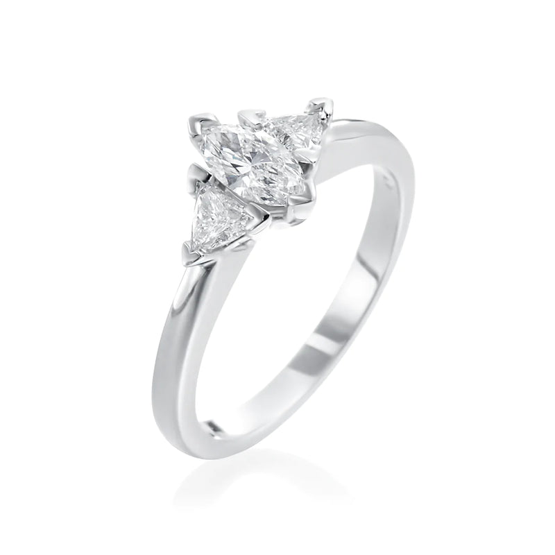 White Gold Diamond Marquise Ring