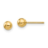 14KT Gold Tiny Ball Stud Earrings, 4mm
